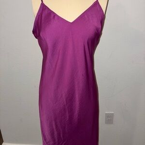 a new day Fuchsia Satin Dress